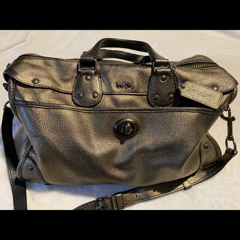 Coach Rhyder gold metallic leather satchel - Picture 13 of 16